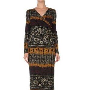 NWT Etro Faux Wrap Long Sleeve Stretch dress, IT46